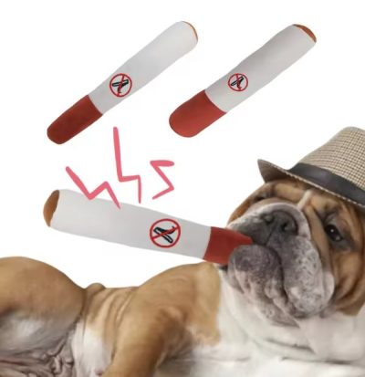White Cigarette Pet Plush Sound Toy